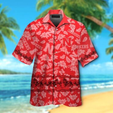 Nebraska Cornhuskers Short Sleeve Button Up Tropical Hawaiian Shirt Ver030