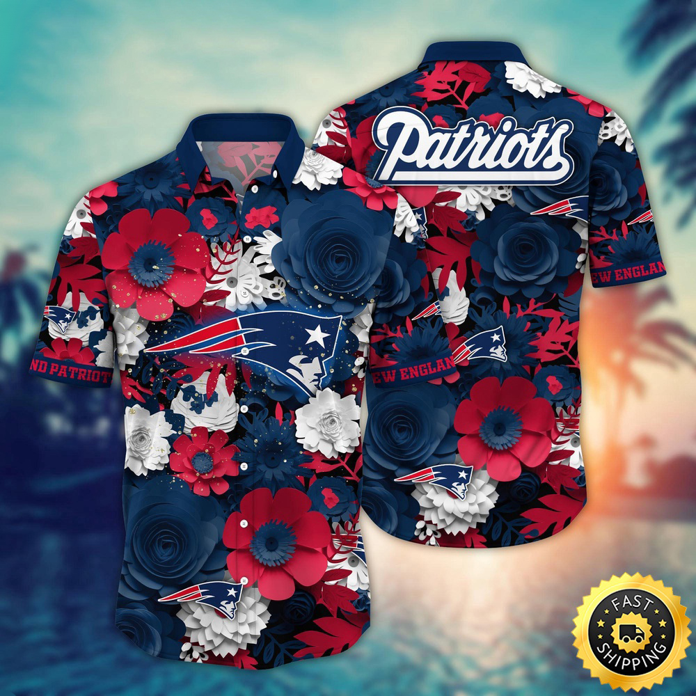 New England Patriots Hawaii Shirt Flower Colorful Coastal Wear