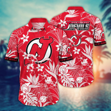 New Jersey Devils NHL Hawaiian Shirt Bikinistime Aloha Shirt