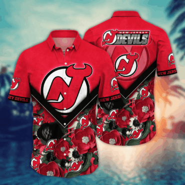New Jersey Devils NHL Hawaiian Shirt Custom Sun Soaked Aloha Shirt