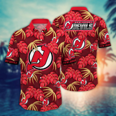 New Jersey Devils NHL Hawaiian Shirt Evening Strolls Aloha Shirt