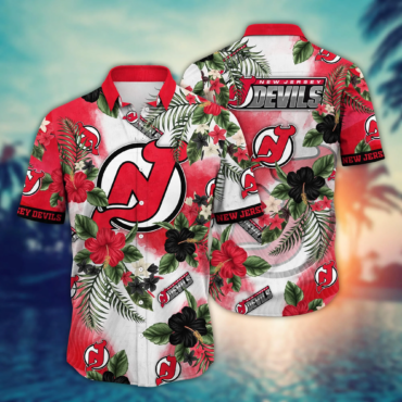 New Jersey Devils NHL Hawaiian Shirt Pool Daystime Aloha Shirt