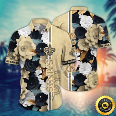 New Orleans Saints Hawaii Shirt  Flower Laid Back Hawaiian Charm
