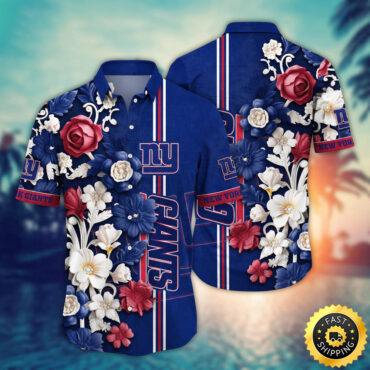 New York Giants Hawaii Shirt  Flower Aloha Shirt For Football Fans