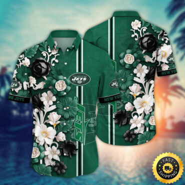 New York Jets Hawaii Shirt  Flower Aloha Shirt For Football Fans