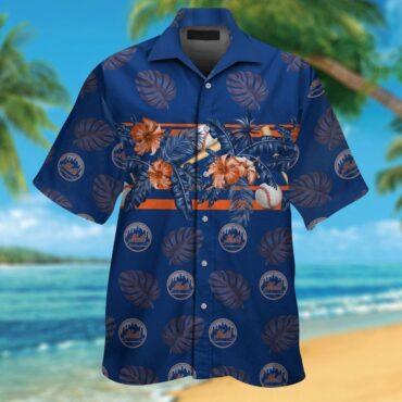 New York Mets Short Sleeve Button Up Tropical Hawaiian Shirt Ver07