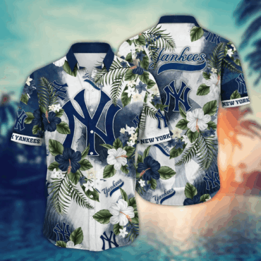 New York Yankees MLB Hawaiian Shirt Beer Gardenstime Aloha Shirt