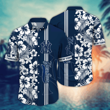 New York Yankees MLB Hawaiian Shirt Straw Hatstime Aloha Shirt