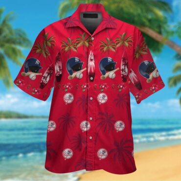 New York Yankees Short Sleeve Button Up Tropical Hawaiian Shirt Ver02