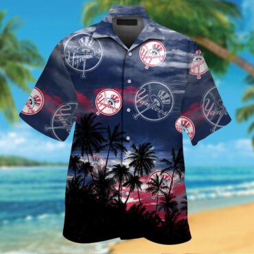 New York Yankees Short Sleeve Button Up Tropical Hawaiian Shirt Ver05