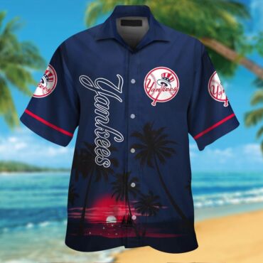 New York Yankees Short Sleeve Button Up Tropical Hawaiian Shirt Ver06