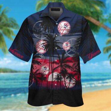New York Yankees Short Sleeve Button Up Tropical Hawaiian Shirt Ver08
