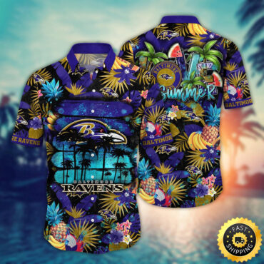 Baltimore Ravens Hawaii Shirt Flower Relaxed Island Wear