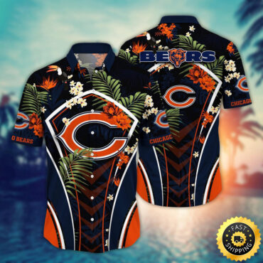Chicago Bears Hawaii Shirt Flower Vibrant Beachy Shirts