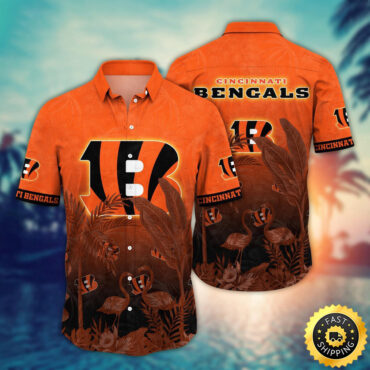 Cincinnati Bengals Hawaii Shirt Flamingo And Flower Funny Aloha Shirt