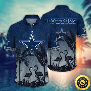 Dallas Cowboys Hawaii Shirt Flamingo And Flower Funny Aloha Shirt