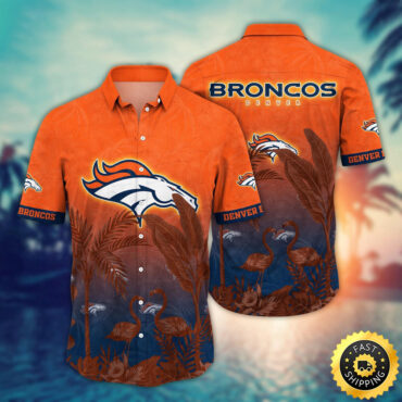 Denver Broncos Hawaii Shirt Flamingo And Flower Funny Aloha