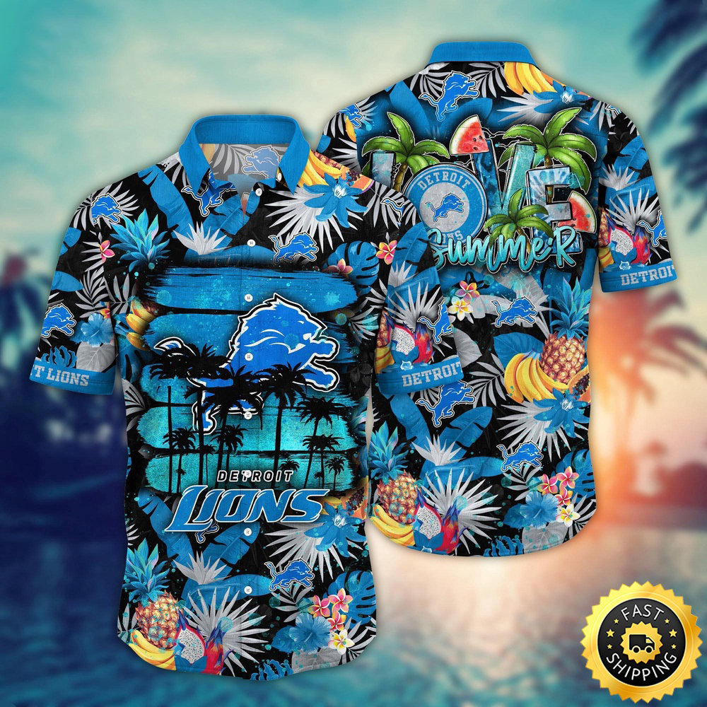 Detroit Lions Hawaii Shirt Flower Relaxed Island Wear