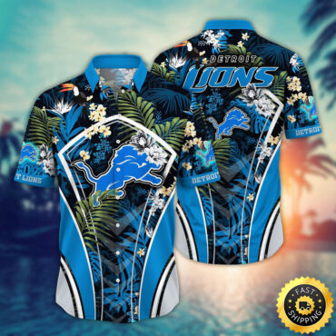 Detroit Lions Hawaii Shirt Flower Vibrant Beachy Shirts
