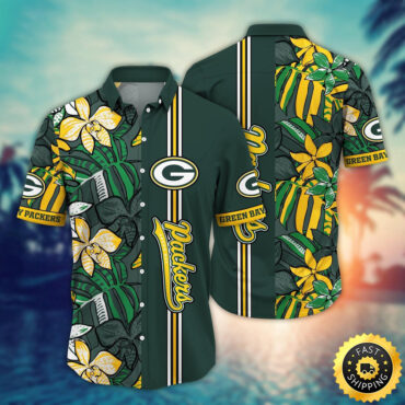 Green Bay Packers Hawaii Shirt Flower Chic Aloha Fashion