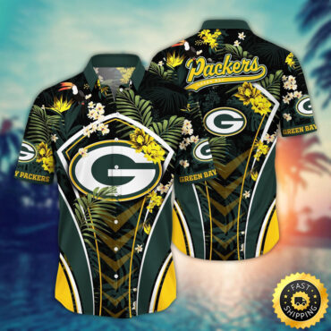 Green Bay Packers Hawaii Shirt Flower Vibrant Beachy Shirts