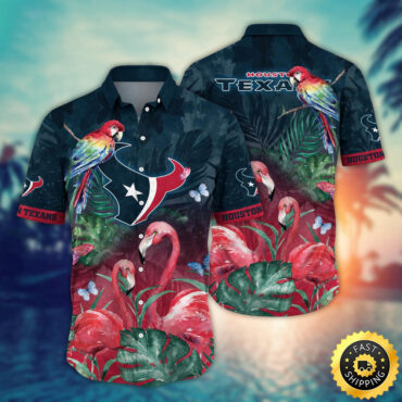 Houston Texans Hawaii Shirt Flamingo And Flower Aloha Shirt