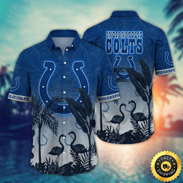Indianapolis Colts Hawaii Shirt Flamingo And Flower Funny Aloha Shirt