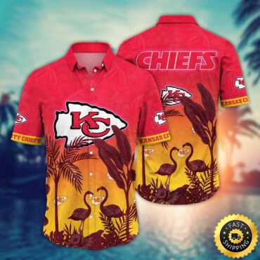 Kansas City Chiefs Hawaii Shirt Flamingo And Flower Funny Aloha Shirt