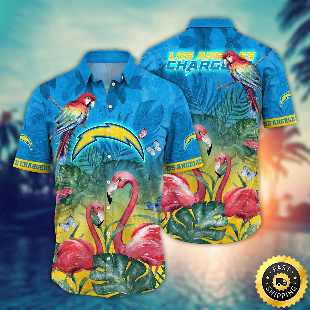 Los Angeles Chargers Hawaii Shirt Flamingo And Flower Aloha Shirt