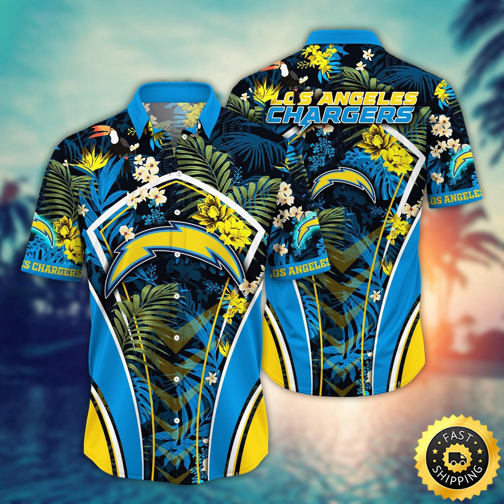 Los Angeles Chargers Hawaii Shirt Flower Vibrant Beachy Shirts
