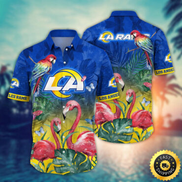 NFL Los Angeles Rams Hawaii Shirt Flamingo And Flower Aloha Shirt