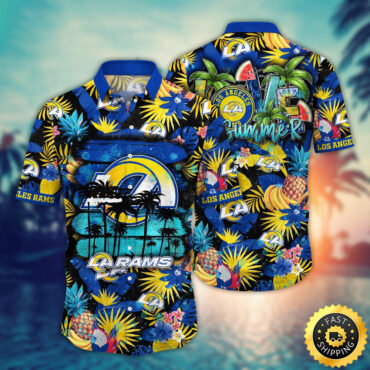 Los Angeles Rams Hawaii Shirt Flower Relaxed Island Wear