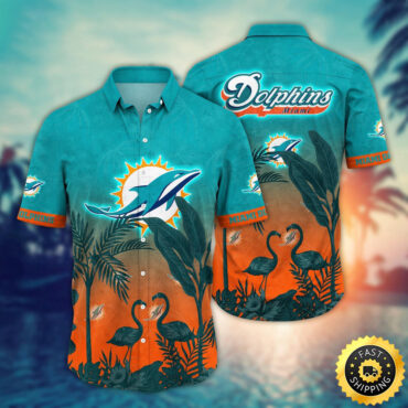 Miami Dolphins Hawaii Shirt Flamingo And Flower Funny Aloha Shirt