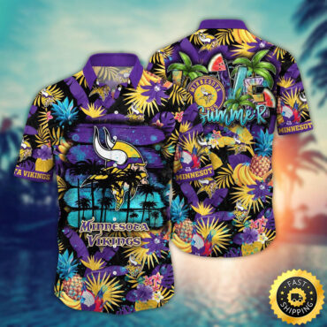 Minnesota Vikings Hawaii Shirt Flower Relaxed Island Wear