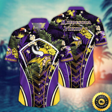 Minnesota Vikings Hawaii Shirt Flower Vibrant Beachy Shirts
