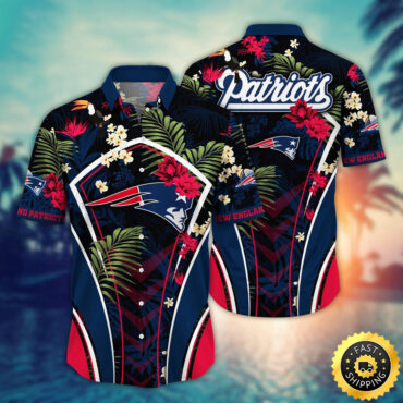 New England Patriots Hawaii Shirt Flower Vibrant Beachy Shirts