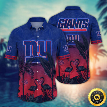 New York Giants Hawaii Shirt Flamingo And Flower Funny Aloha Shirt