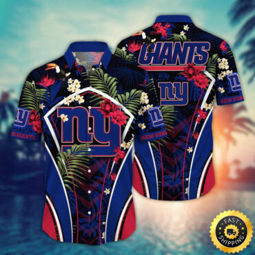 New York Giants Hawaii Shirt Flower Vibrant Beachy Shirts