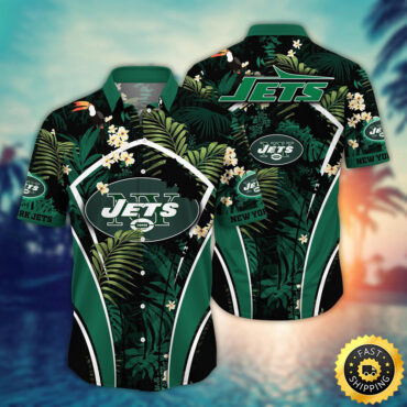 New York Jets Hawaii Shirt Flower Vibrant Beachy Shirts
