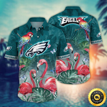 Philadelphia Eagles Hawaii Shirt Flamingo And Flower Aloha Shirt