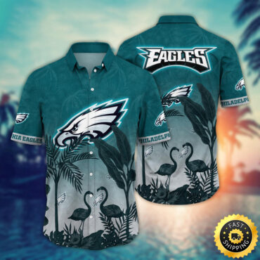 Philadelphia Eagles Hawaii Shirt Flamingo And Flower Funny Aloha Shirt