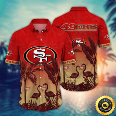 San Francisco 49ers Hawaii Shirt Flamingo And Flower Funny Aloha Shirt