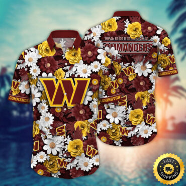 Washington Commanders Hawaii Shirt Flower Sunny Day Essentials