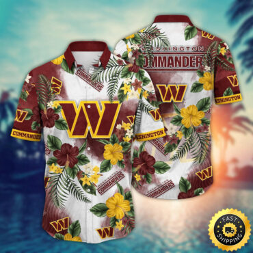 Washington Commanders Hawaii Shirt Flower Trendy Floral Tops