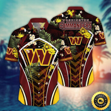 Washington Commanders Hawaii Shirt Flower Vibrant Beachy Shirts