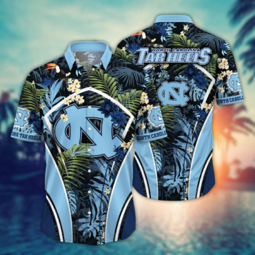 North Carolina Tar Heels NCAA Hawaiian Shirt Sun Showers Aloha Shirt