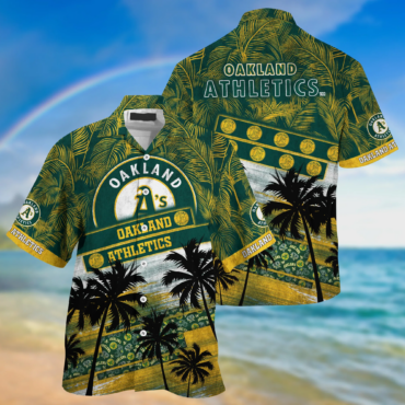 Oakland Athletics MLB Palm Tree Pattern Hawaii Shirt For Sports Fans Unisex Sport Hawaii Shirt