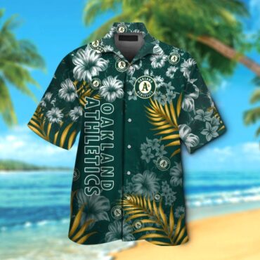 Oakland Athletics Short Sleeve Button Up Tropical Hawaiian Shirt Ver06