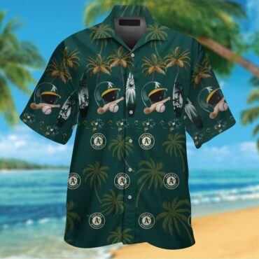Oakland Athletics Short Sleeve Button Up Tropical Hawaiian Shirt Ver07