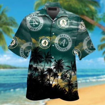 Oakland Athletics Short Sleeve Button Up Tropical Hawaiian Shirt Ver03